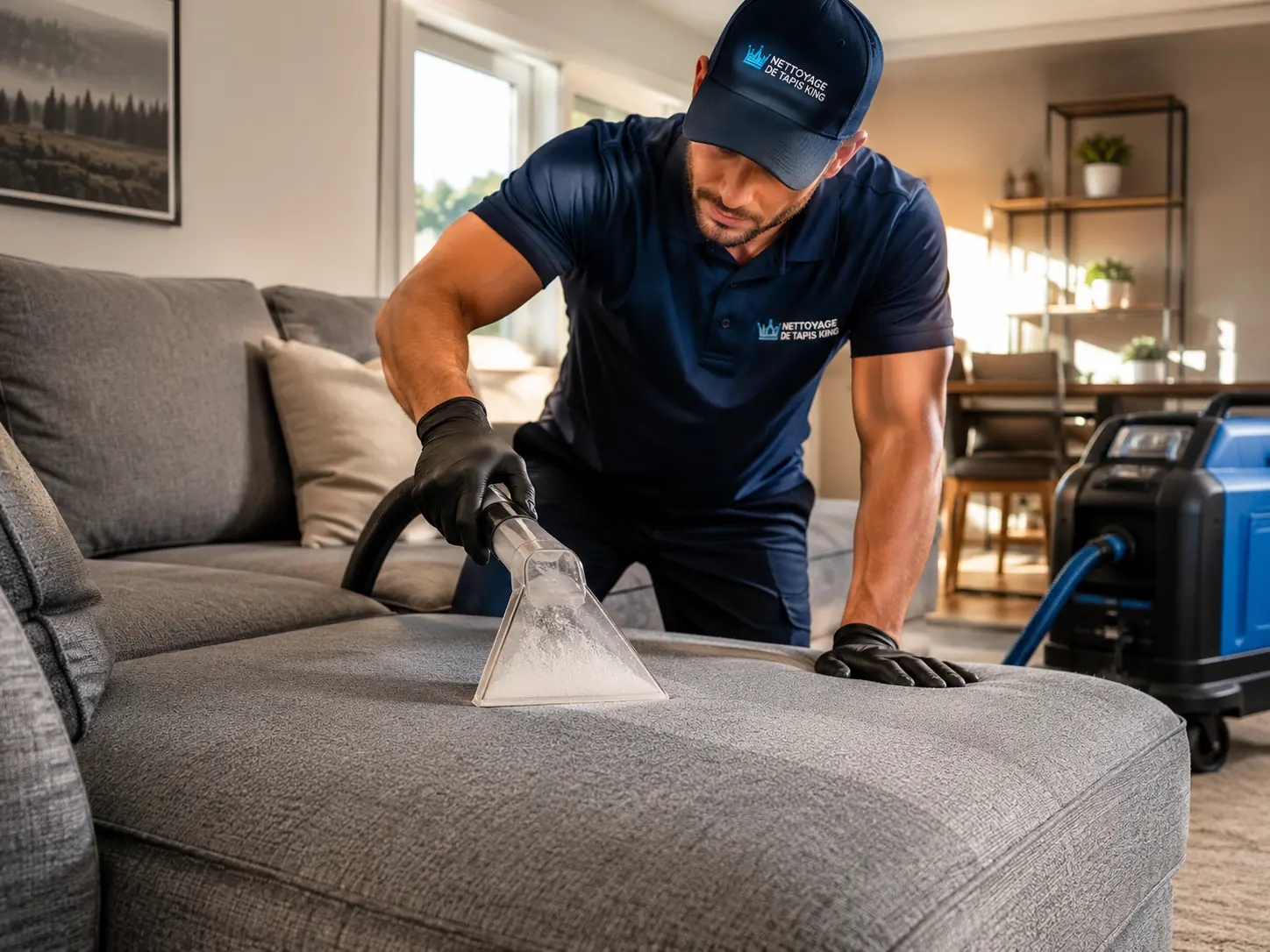 Nettoyage en profondeur d'un sofa sectionnel