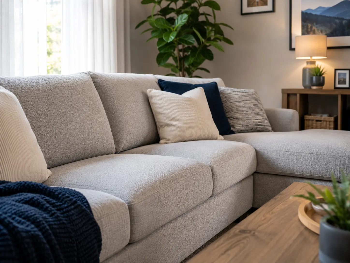 Sofa propre et accueillant après nettoyage