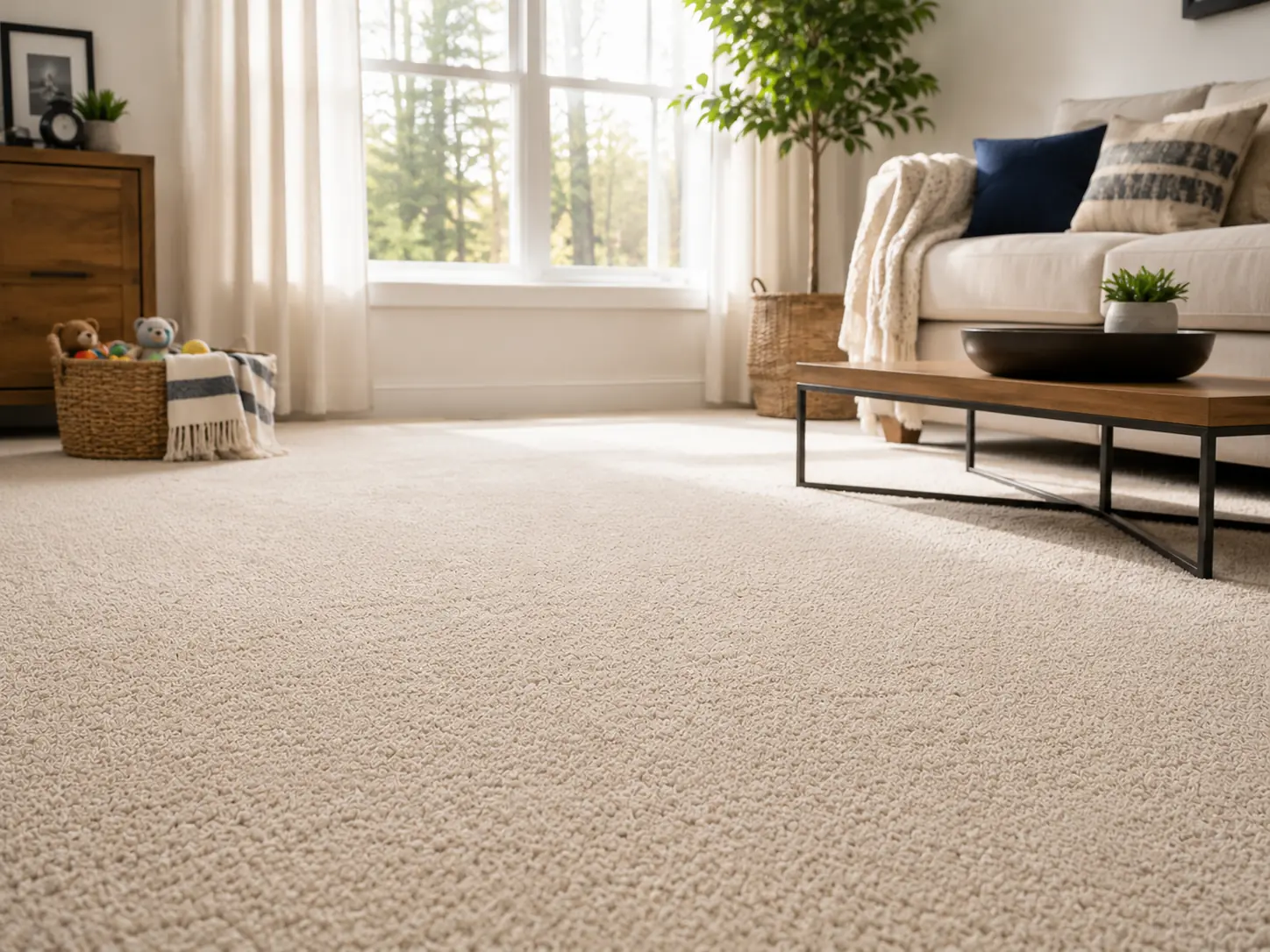 Tapis résidentiel impeccable après nettoyage